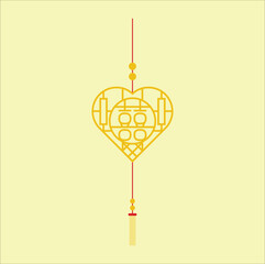 Chinese calligraphy 囍 (shuang xi) meaning is double happiness. Chinese traditional ornament design. The Double Happiness symbol has traditionally been associated with marriage. Eps 10.