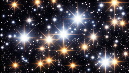 Obraz premium Dazzling cosmic scene showcasing numerous bright stars against a dark night sky, ideal for backgrounds, astronomy, space exploration, and celestial themes.