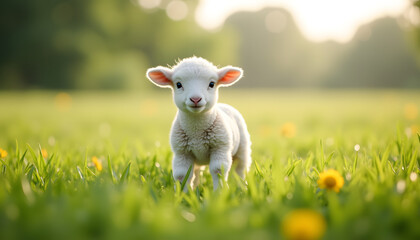 Fototapeta premium Spring Lamb Portrait