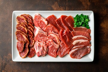 Deliciously arranged selection of fresh meats on a platter in a warm, inviting setting