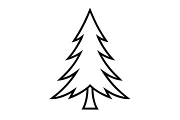 Fototapeta premium Pine Tree Line Icon - Vector Illustration in SVG Format