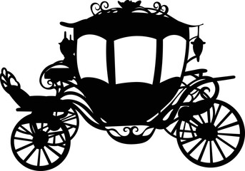 carriage silhouette, vector on white background