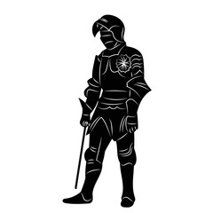 knight silhouette, vector on white background