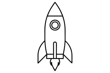Rocket-Line-Art-Vector-Illustration