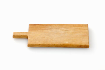 白背景に置いた木製のカッティングボード　Wooden cutting board on white background