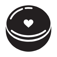 Valentine's Day, hockey ball funny vector silhouette illustration