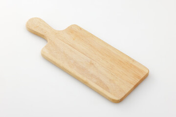 白背景に置いた木製のカッティングボード　Wooden cutting board on white background