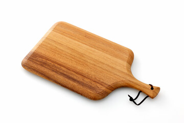白背景に置いた木製のカッティングボード　Wooden cutting board on white background