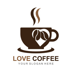 Love Coffee illustration logo Template vector