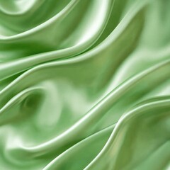 Obraz premium Green satin fabric in soft waves Background