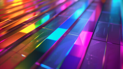 Colorful Abstract Light Beams Illustration with Vibrant Spectrum Display for Modern Design and Backgrounds
