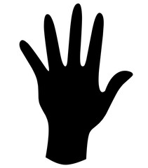 Vector collection of silhouettes of human hands, black silhouettes on a white background.as graphic design elements, Illustration in svg format. isolated white background