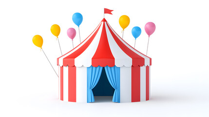 Vintage circus tent illustration isolated on white background
