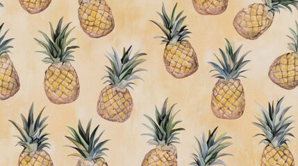 Charming Watercolor Pineapple Pattern for Home Decor