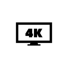 Sleek 4K TV icon, perfect for high-definition display graphics.