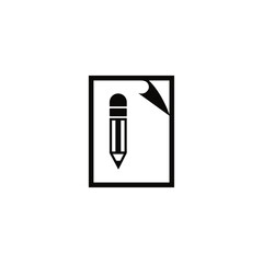 Sleek edit document icon featuring a pencil and paper for easy content modification.