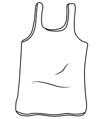 Cute cartoon hand drawn vector sport vest  outline.