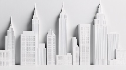 Black and White City Skyline Paper Cut
