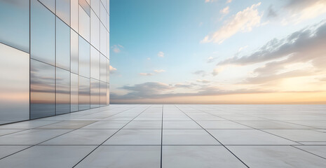 Fototapeta premium modern architecture with empty road and platform