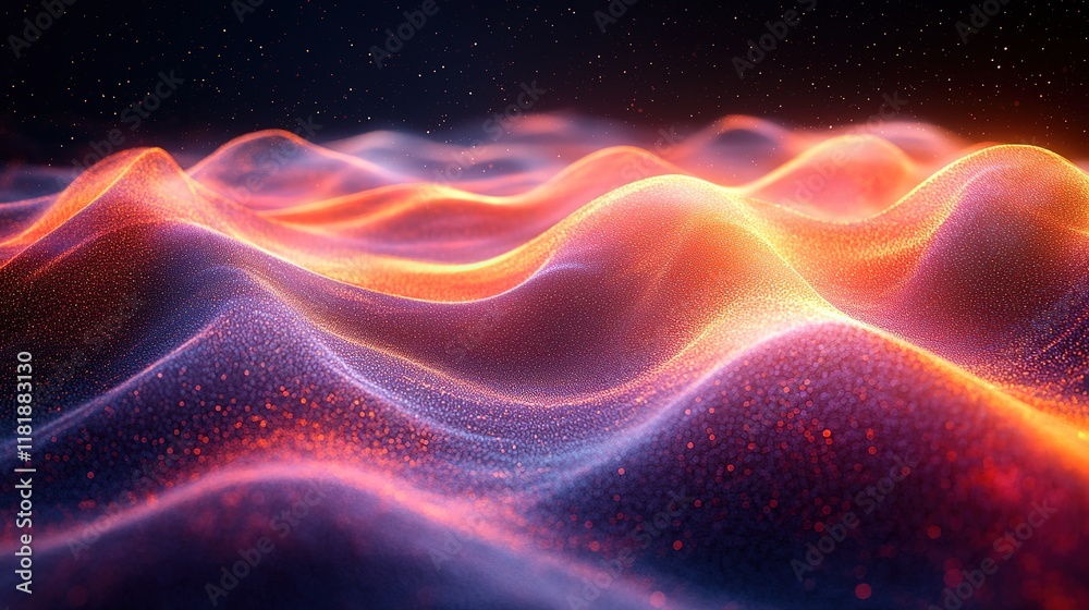 Poster cool waves and streams of light, creating a dynamic and futuristic visual experience that captivates