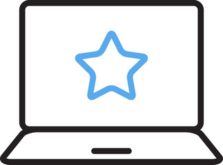 Fototapeta premium Laptop and Star Icon 