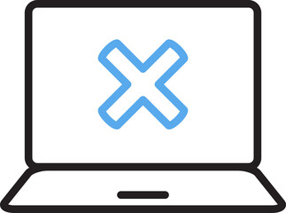 Fototapeta premium Laptop and Wrong Icon 