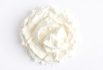 Organic coconut flour isolated on white background