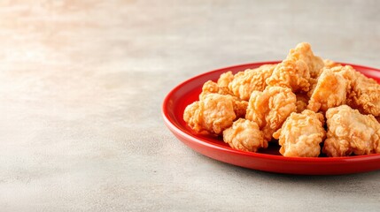 Crispy Fried Popcorn Chicken on Serving Platter