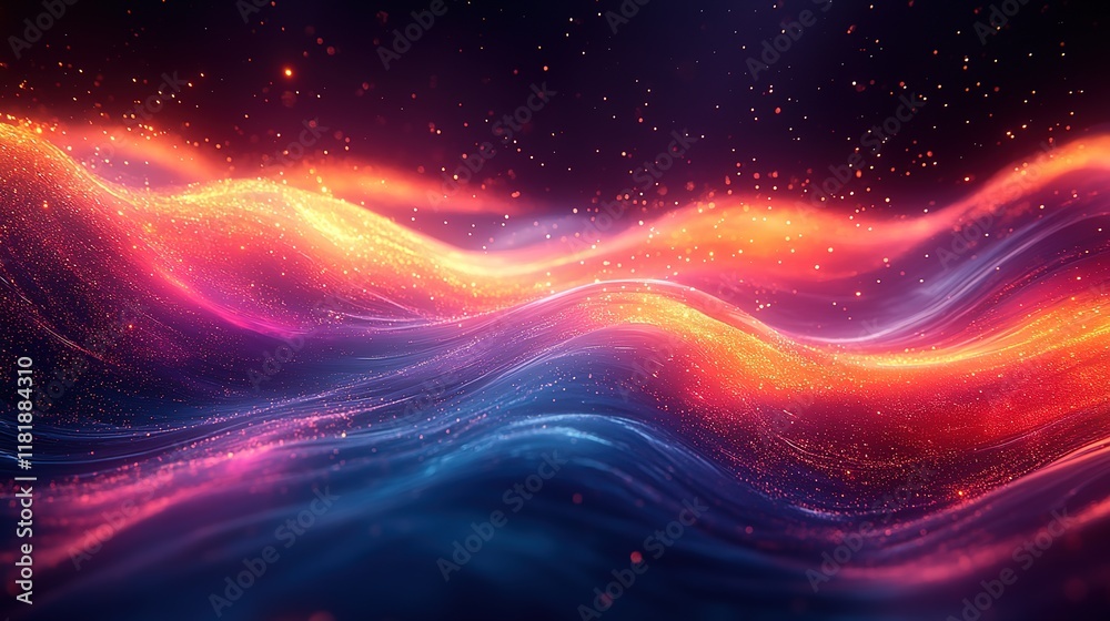 Poster cool waves and streams of light, creating a dynamic and futuristic visual experience that captivates
