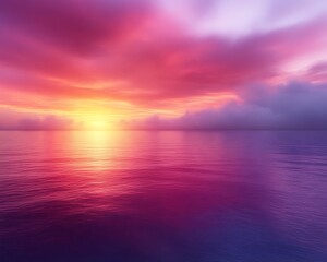 Vibrant sunset over calm ocean. (9)