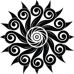 Energetic Curves Dynamic Flame-Inspired Vector Art