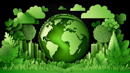 Eco-friendly World Design with Detailed Vector