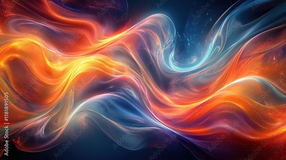 Poster cool waves and streams of light, creating a dynamic and futuristic visual experience that captivates