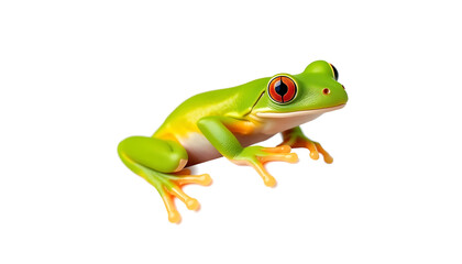 Obraz premium red eyed tree frog isolated on white background