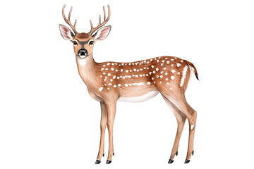 Obraz premium Deer silhouette watercolor style wildlife simple drawing animal isolated on white background