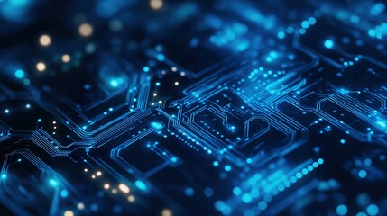 Abstract Blue Circuit Board Background Design