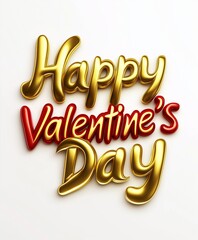 Fototapeta premium Happy Valentine's Day text on white background
