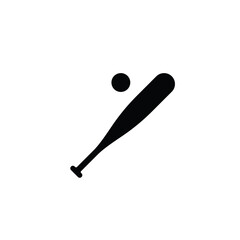 Baseball bat icon flat vector design