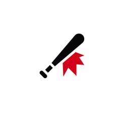Baseball bat icon flat vector design