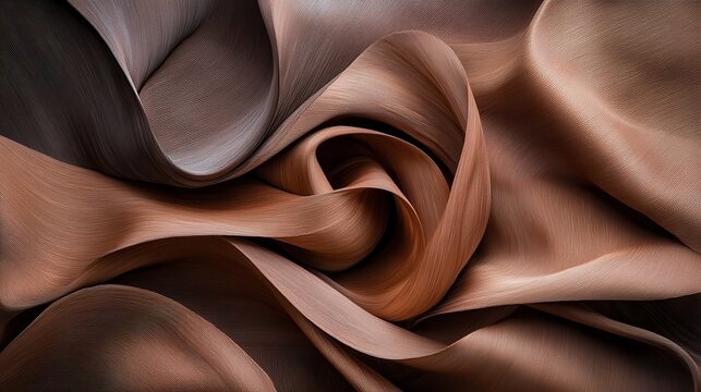 A luxurious silk fabric in deep maroon with intricate folds