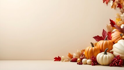 Thanksgiving Day Parade  banner with empty space Without Text, Ivory Luxury background