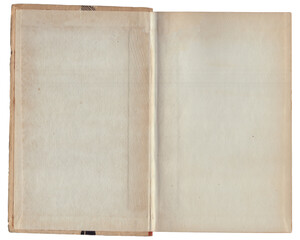 Vintage empty background of old book paper texture isolated