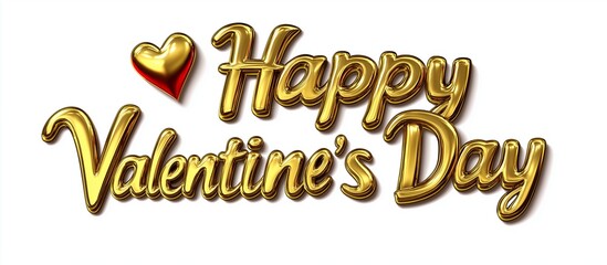 Fototapeta premium Happy Valentine's Day text on white background