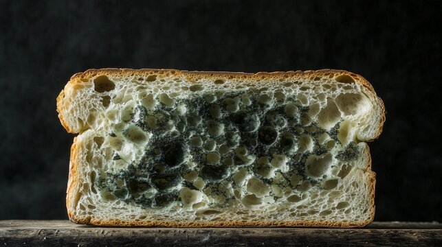 Sliced bread with mold symbolizes decay and neglect.