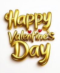 Fototapeta premium Happy Valentine's Day text on white background