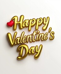 Fototapeta premium Happy Valentine's Day text on white background