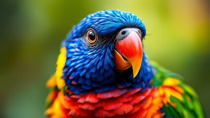 Fototapeta premium Stunning Image of a Tropical Macaw Parrot, Emphasizing Its Vibrant Colors and Regal Presence in a Natural Setting