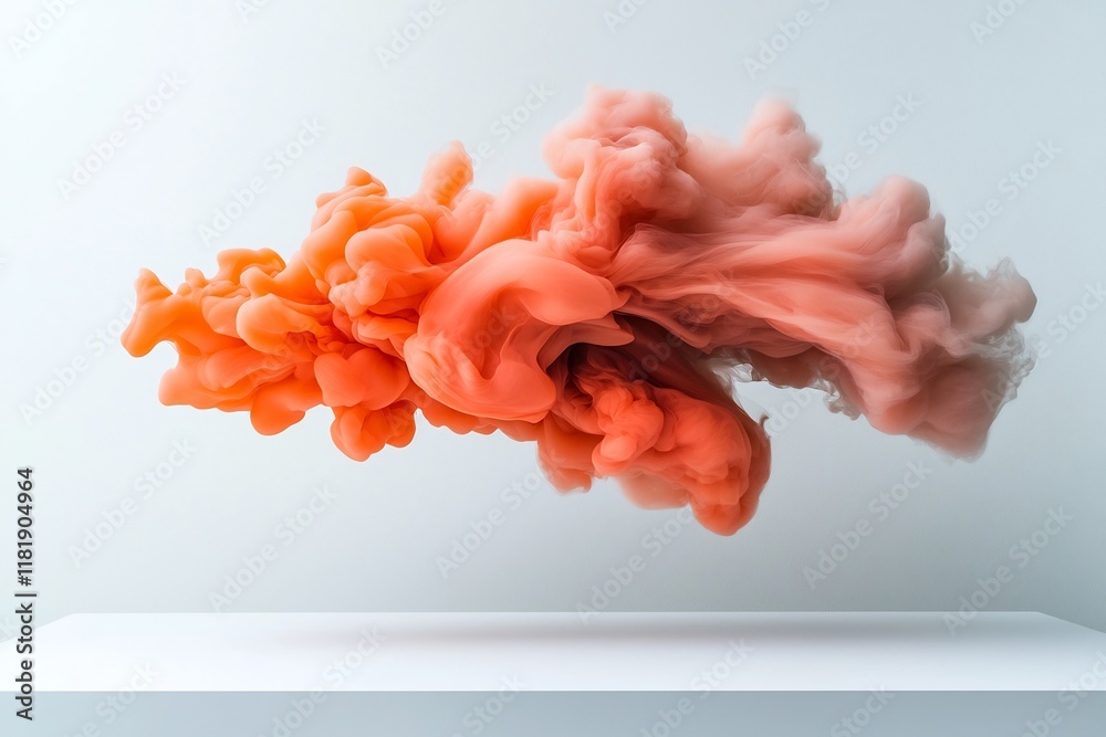 Poster dynamically suspended and frozen liquid swirling and flowing in a composition this captivating abstr