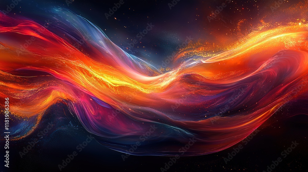 Poster cool waves and streams of light, creating a dynamic and futuristic visual experience that captivates