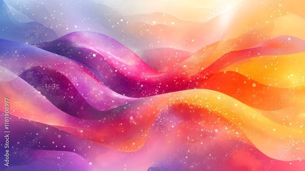 Poster symbolic abstract design with vibrant gradients and ornamental patterns captivating digital artwork 